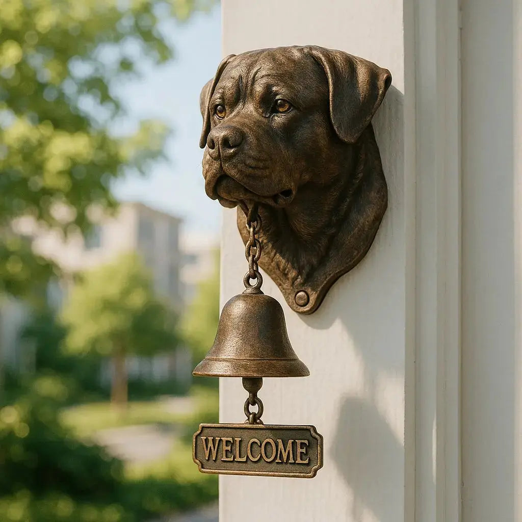 Welcome Bell | Dog Design & Antique Bronze Finish