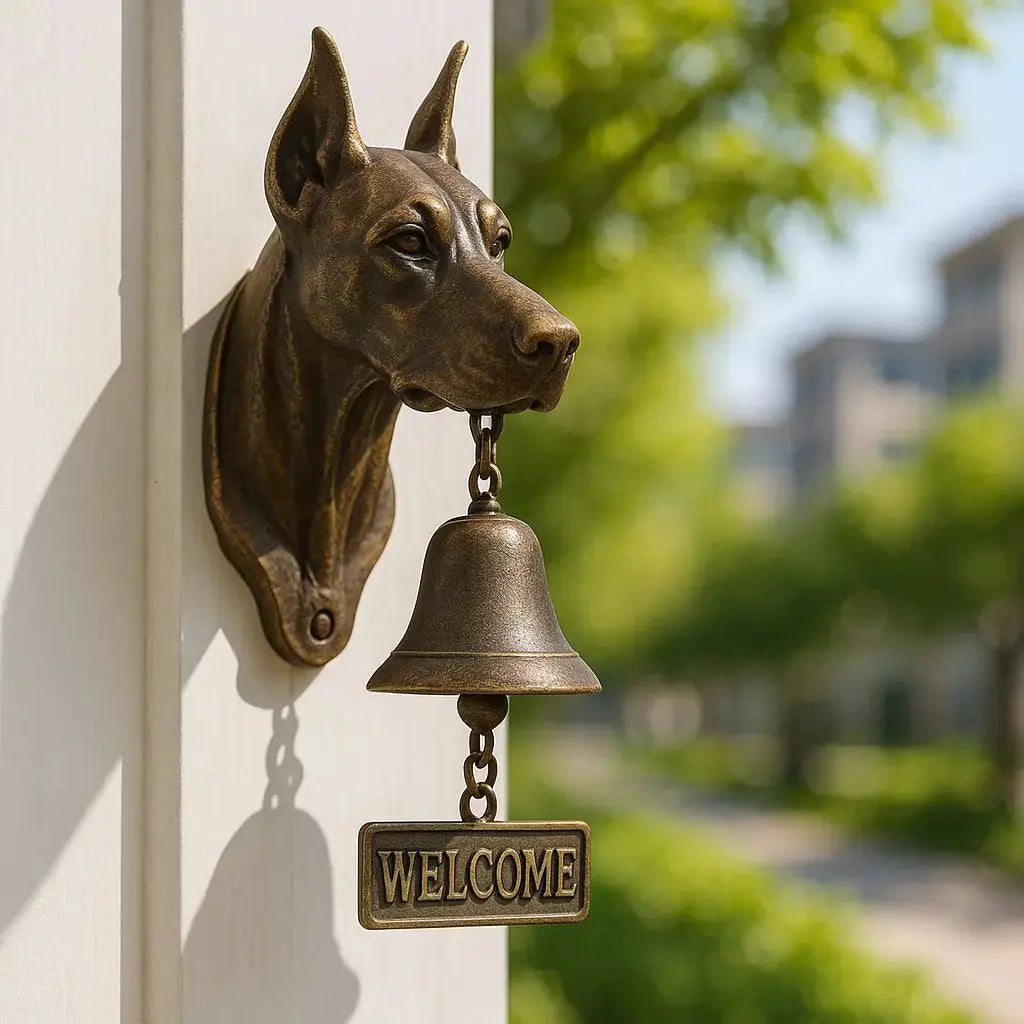 Welcome Bell | Dog Design & Antique Bronze Finish