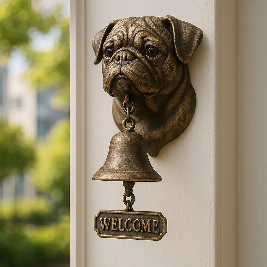Welcome Bell | Dog Design & Antique Bronze Finish