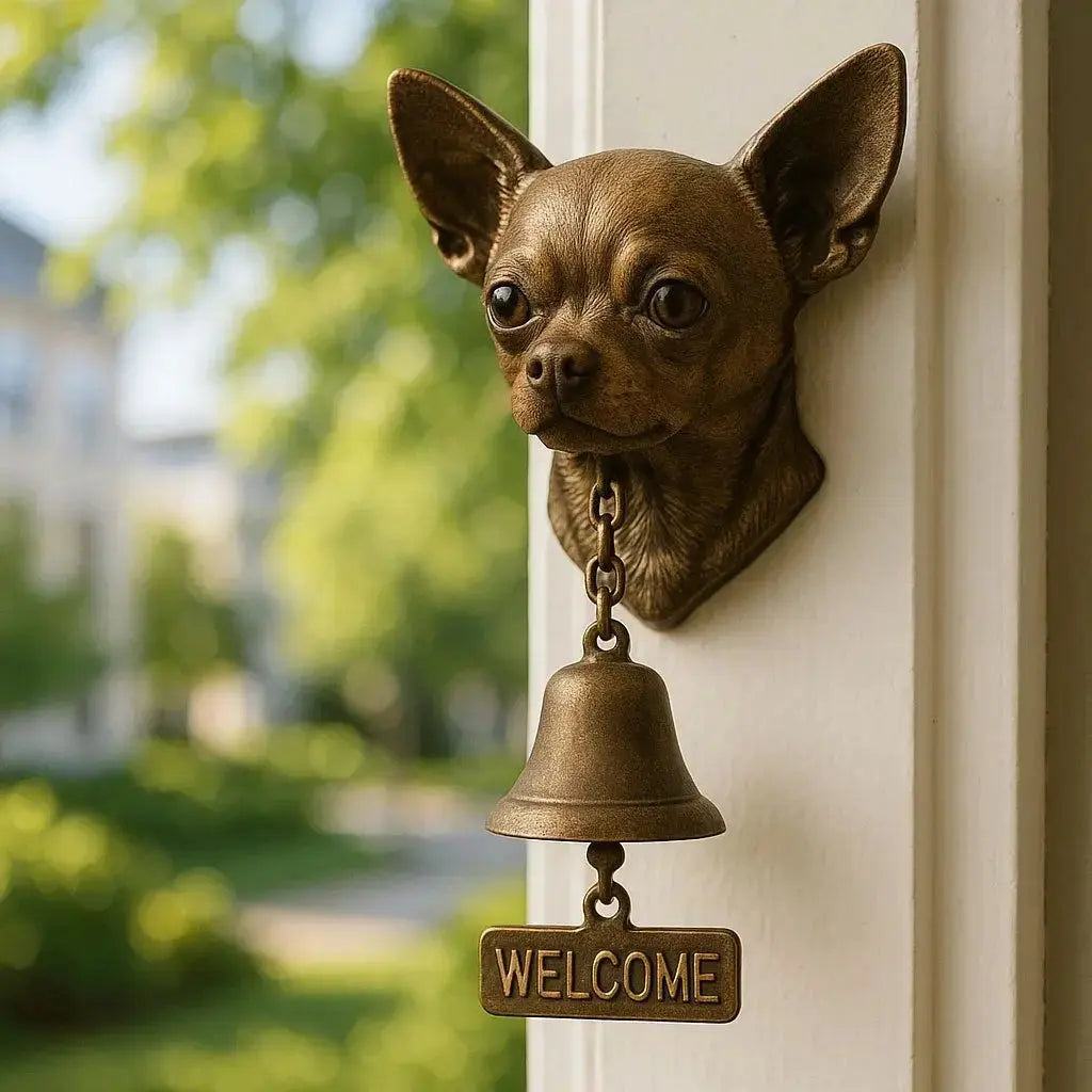 Welcome Bell | Dog Design & Antique Bronze Finish