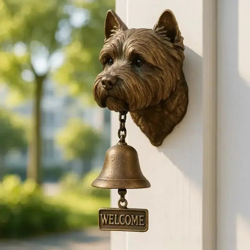 Welcome Bell | Dog Design & Antique Bronze Finish