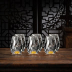 Whiskey Glasses Set | Handcrafted Crystal & Gold Flakes | Set of 2