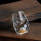 Whiskey Glasses Set | Handcrafted Crystal & Gold Flakes | Set of 2