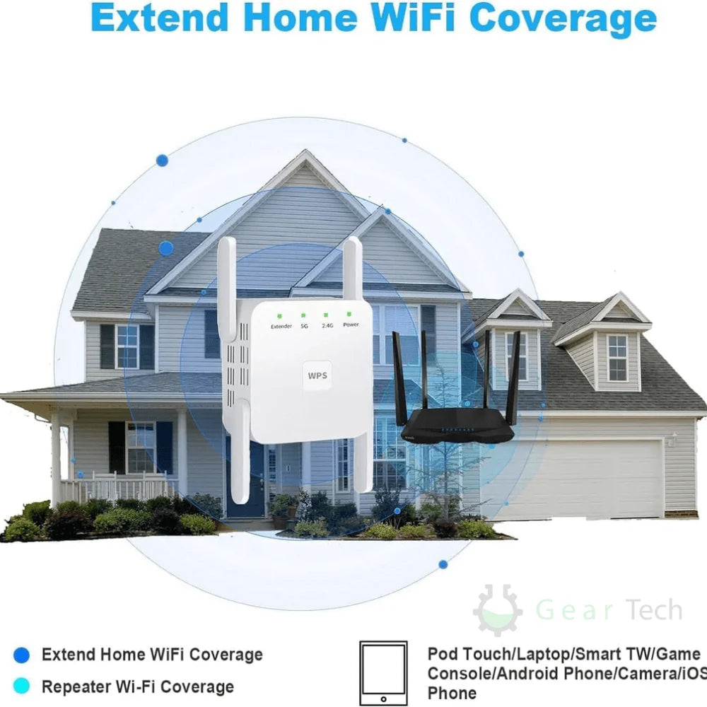 WiFi Range Extender | Dual-Band & Plug-and-Play | Up To 300 m Coverage