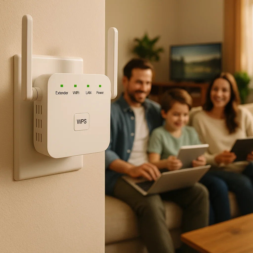 WiFi Range Extender | Dual-Band & Plug-and-Play | Up To 300 m Coverage