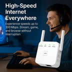 WiFi Range Extender | Dual-Band & Plug-and-Play | Up To 300 m Coverage