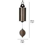 Wind Chime | Handcrafted Steel & Ash Wood Clapper | 12 in Overall Length