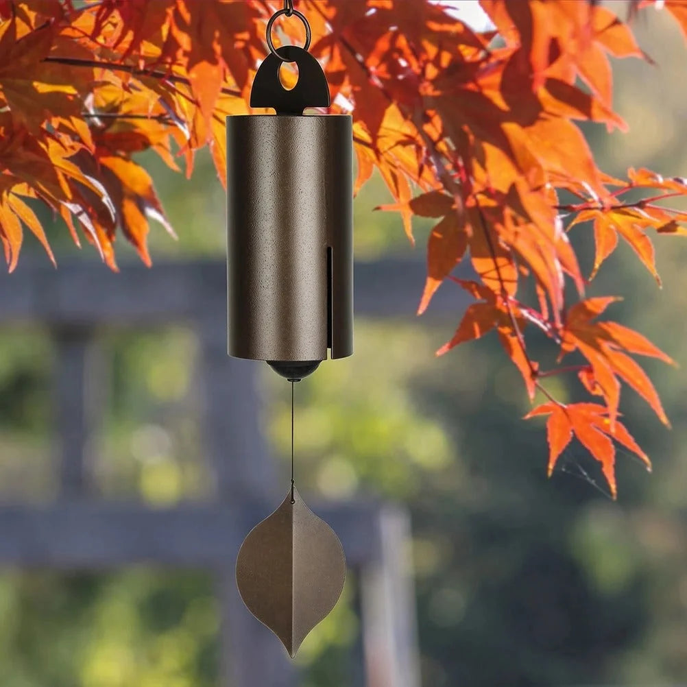 Wind Chime | Handcrafted Steel & Ash Wood Clapper | 12 in Overall Length