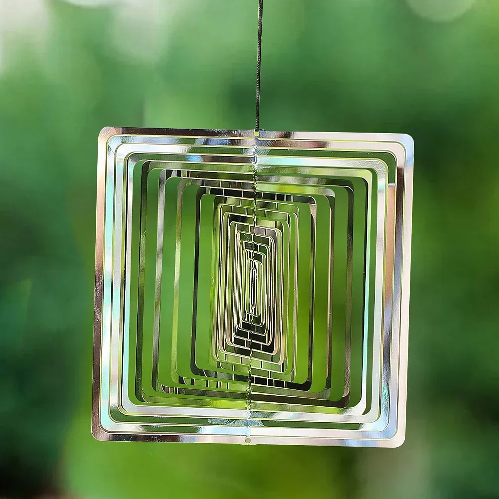 Wind Spinner | Rotating 3D Stainless Steel | 14.5 × 14.5 cm
