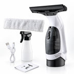 Window Vacuum | Cordless Double-Tank & Microfiber Pad | 30-Min Runtime