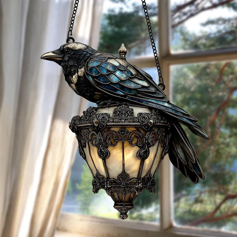 Window & Wall Decoration | Acrylic Gothic Raven Motif | Indoor