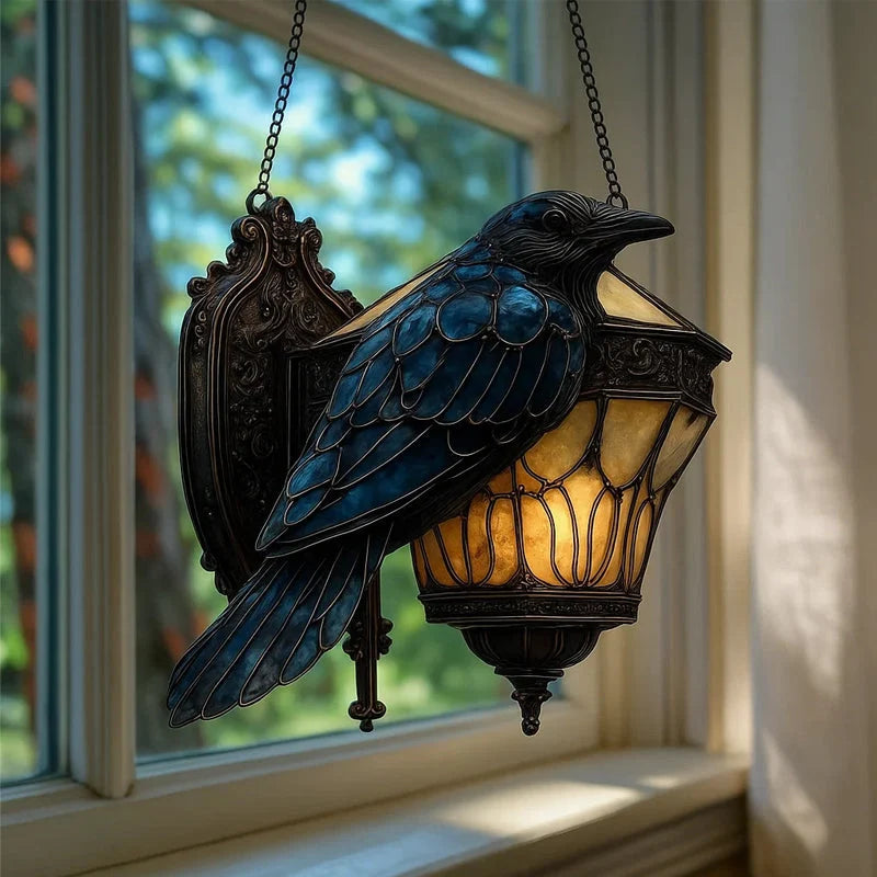 Window & Wall Decoration | Acrylic Gothic Raven Motif | Indoor