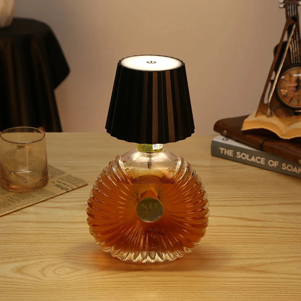 Wine Bottle Lamp | Touch-Dimmable & USB-C Rechargeable