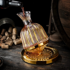 Wine Decanter | 360° Rotating Base & Crystal Glass | 1.5L