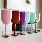 Wine Glass | Double-Wall Stainless Steel | Leakproof Lid