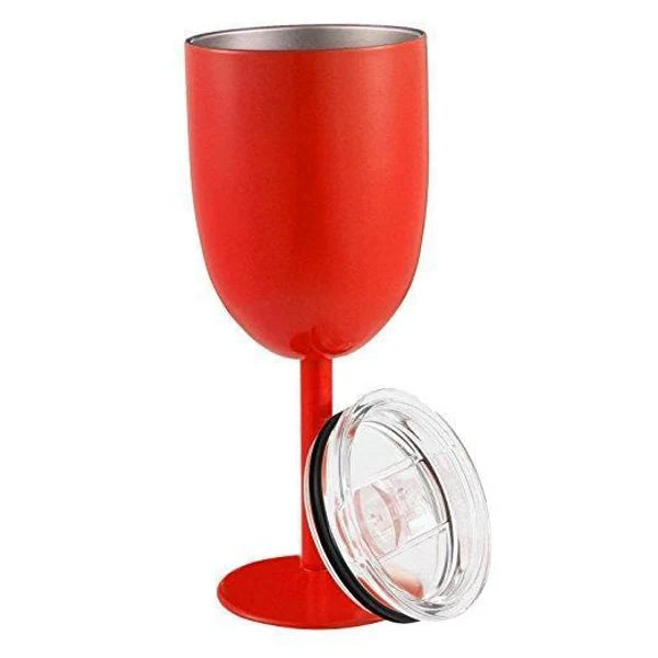 Wine Glass | Double-Wall Stainless Steel | Leakproof Lid