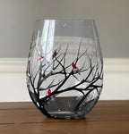Wine Glass | Hand-Painted Four Seasons Tree & Dishwasher-Safe | 12 oz