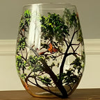 Wine Glass | Hand-Painted Four Seasons Tree & Dishwasher-Safe | 12 oz