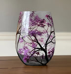 Wine Glass | Hand-Painted Four Seasons Tree & Dishwasher-Safe | 12 oz