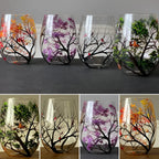 Wine Glass | Hand-Painted Four Seasons Tree & Dishwasher-Safe | 12 oz