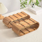 Wine Rack | Solid Wood Curved & Slotted | 6-8 Bottle Capacity