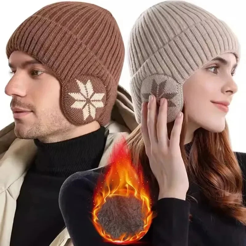Winter Beanie | Ribbed Knit & Plush Lining | Built-In Ear Covers
