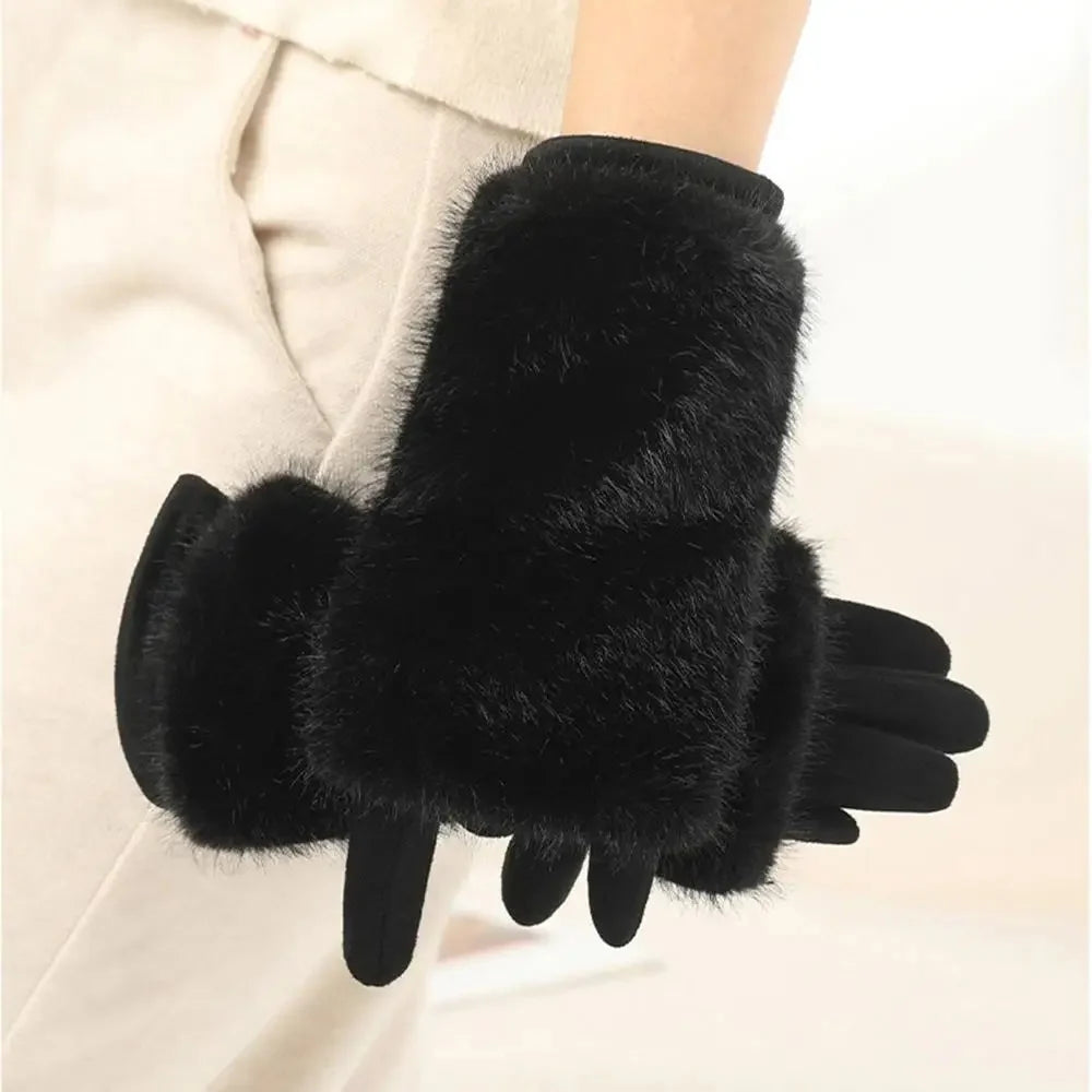 Winter Gloves | Suede Fur Trim & Touchscreen Compatible | Wind-Resistant