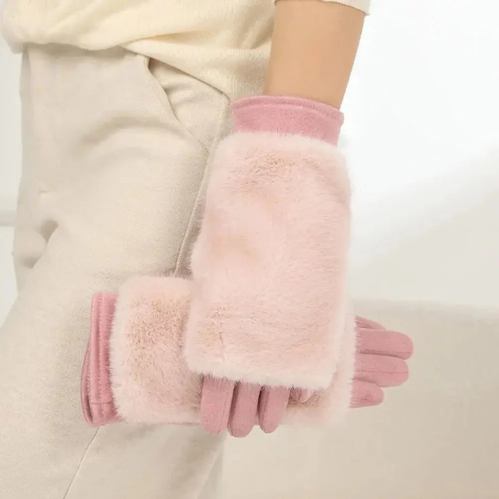 Winter Gloves | Suede Fur Trim & Touchscreen Compatible | Wind-Resistant