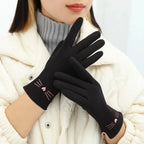 Winter Gloves | Touchscreen Fingertips & Embroidered Cat Detail