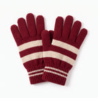 Winter Gloves | Warm Striped Knit | Stretch Ribbed Cuffs