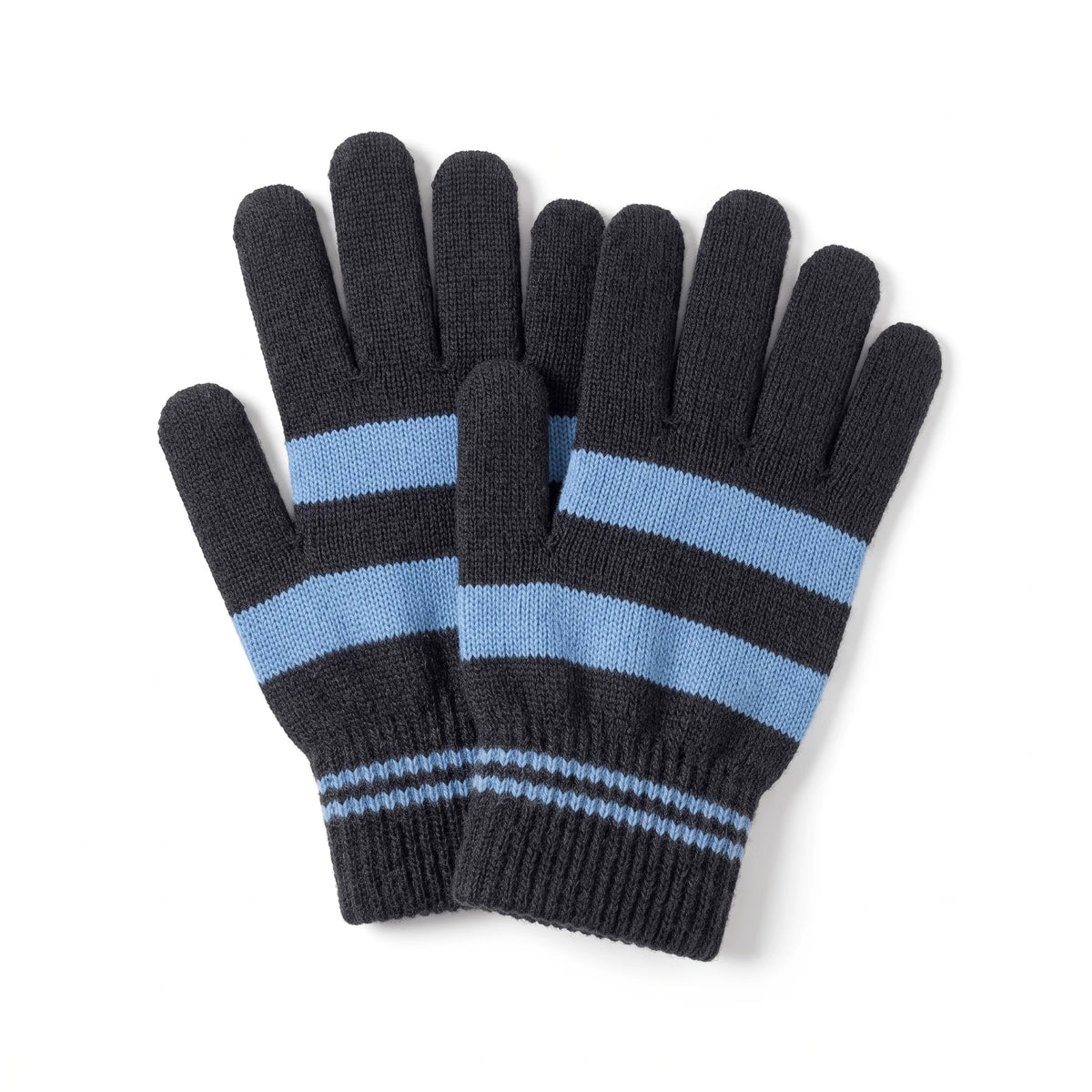 Winter Gloves | Warm Striped Knit | Stretch Ribbed Cuffs