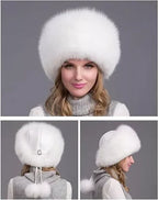 Winter Hat | Natural Fox Fur & Integrated Ear Flaps