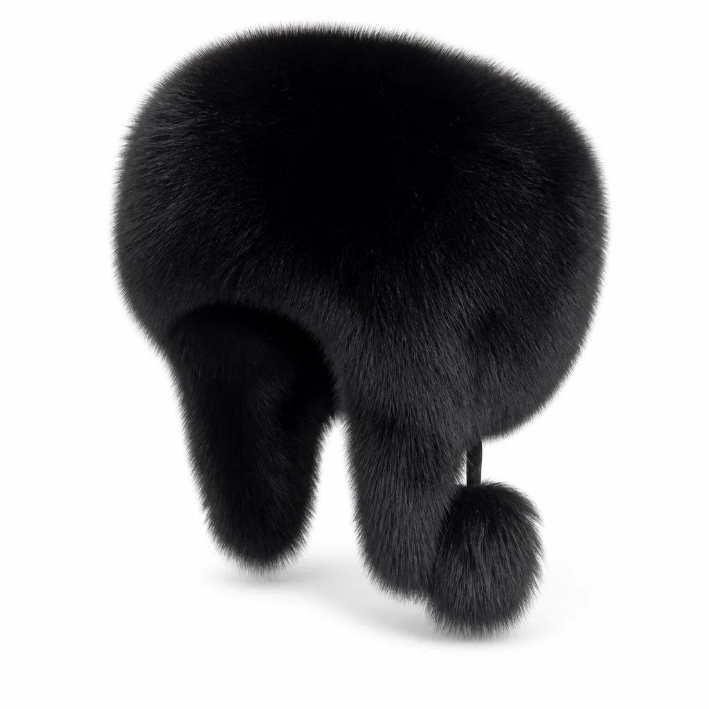 Winter Hat | Natural Fox Fur & Integrated Ear Flaps