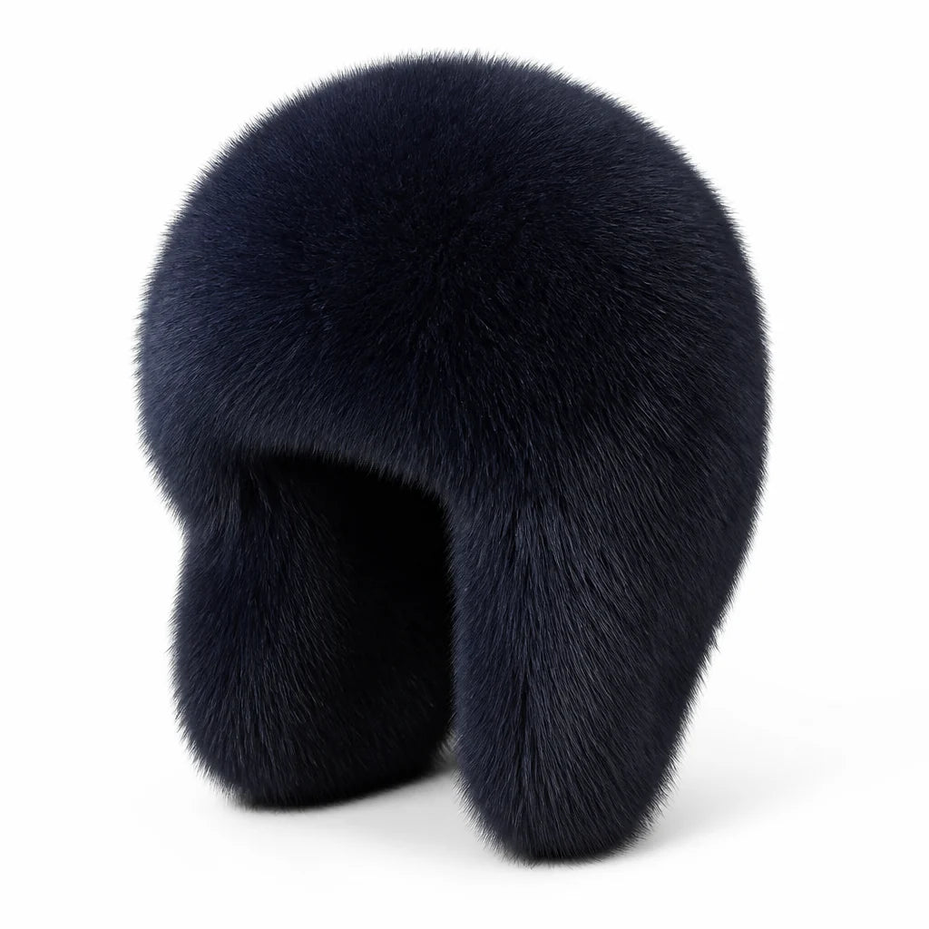 Winter Hat | Natural Fox Fur & Integrated Ear Flaps