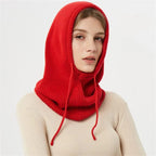 Winter Knit Hat | Cashmere Hooded With Drawstrings