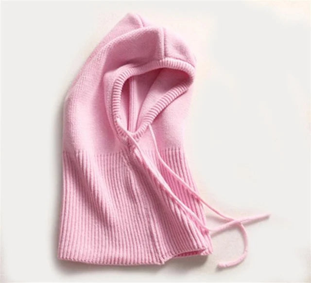 Winter Knit Hat | Cashmere Hooded With Drawstrings