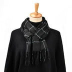 Winter Scarf | Cotton & Cashmere Blend | Soft Plaid Design