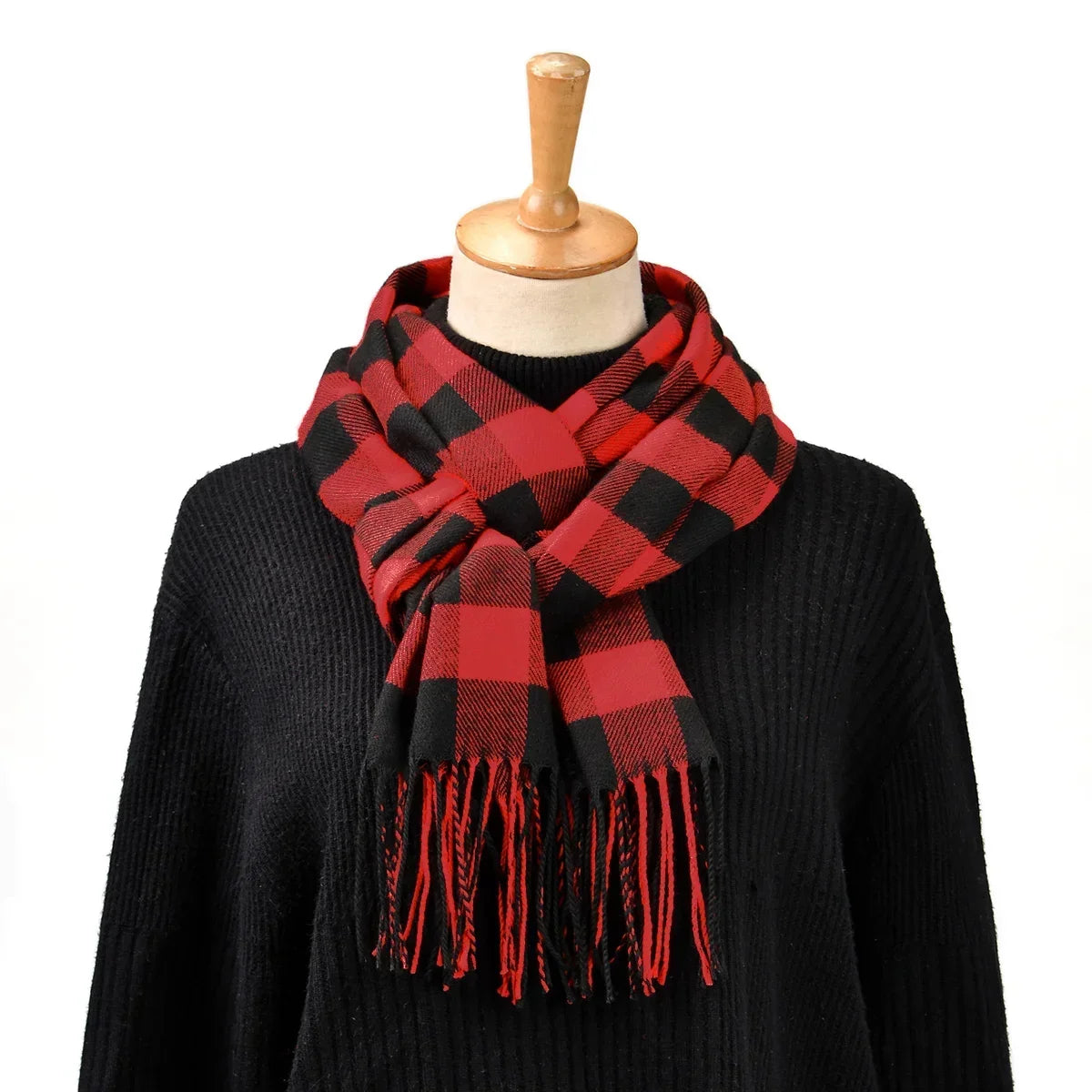Winter Scarf | Cotton & Cashmere Blend | Soft Plaid Design