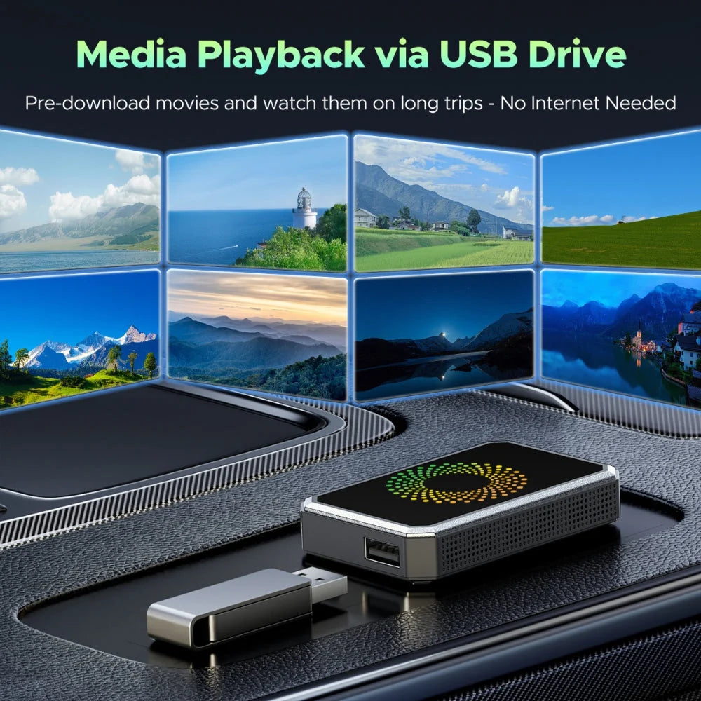 Wireless Car Adapter | Dual Wi‑Fi & Bluetooth | USB‑C 1080p Output