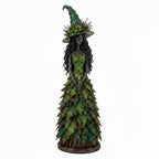 Witch Figurine | Handmade & Hand-Applied Leaf Details | Tabletop Fall Decor