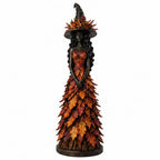 Witch Figurine | Handmade & Hand-Applied Leaf Details | Tabletop Fall Decor