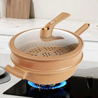 Wok | Nonstick & Dishwasher-Safe | Steamer Basket Included