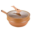 Wok | Nonstick & Dishwasher-Safe | Steamer Basket Included