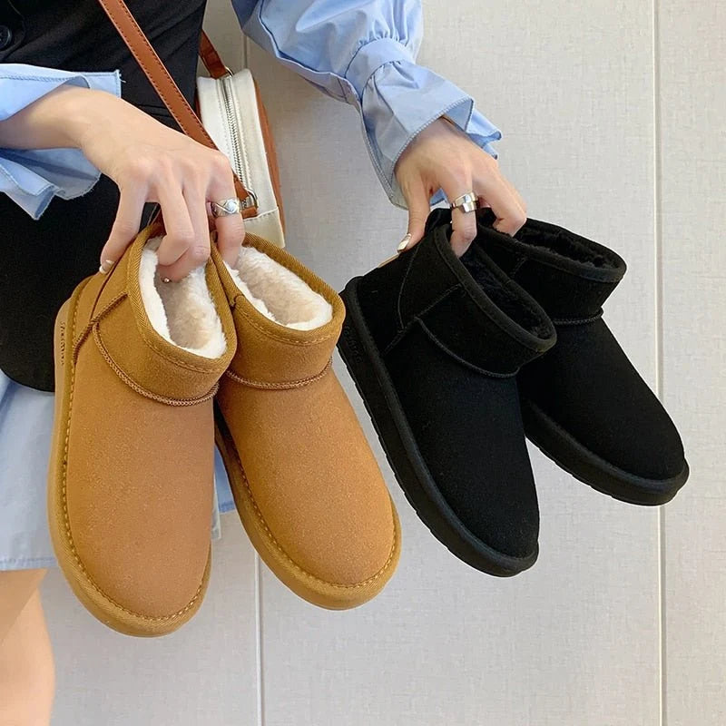 Women's Ankle Boots | Warm Fur Lining & Non-Slip Sole | Side Zipper