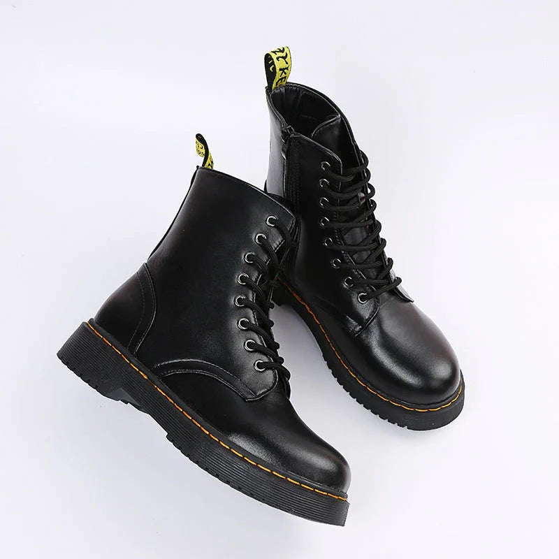 Women's Boots | Lace-Up & Side Zipper | Block Heel