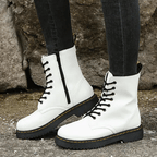 Women's Boots | Lace-Up & Side Zipper | Block Heel