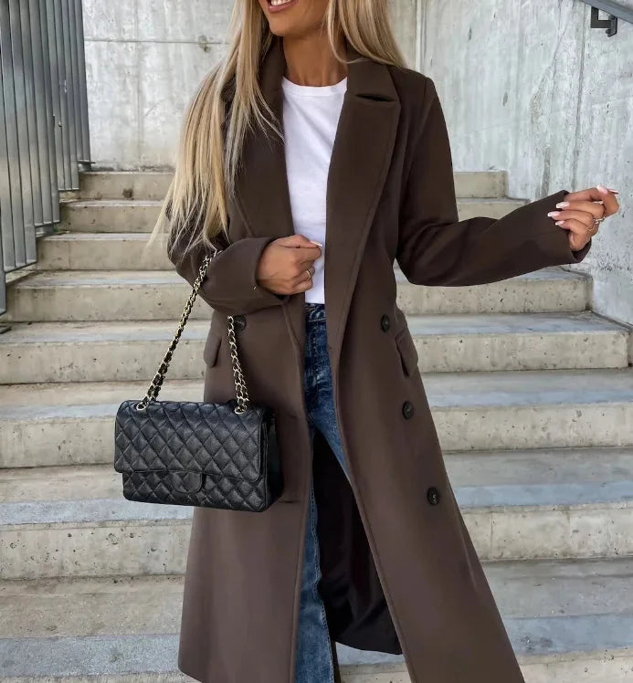 Women's Coat | Double-Breasted & Classic Lapels