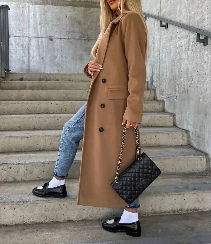 Women's Coat | Double-Breasted & Classic Lapels