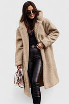 Women's Coat | Teddy Fleece & Oversized Cocoon | Extra Long
