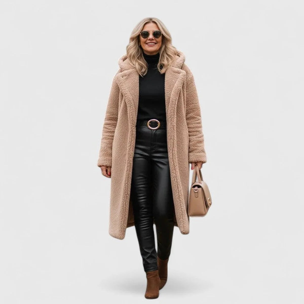 Women's Coat | Teddy Fleece & Oversized Cocoon | Extra Long